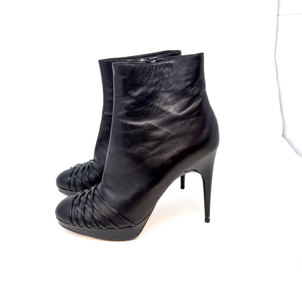 Christian Dior Karenine Black Stiletto Ankle Boots, Size 39.5